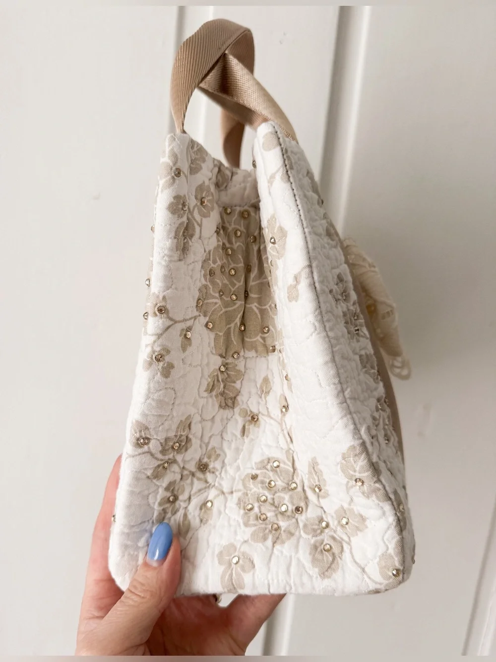 Handmade Upcycled Rhinestone Embellished Mini Hand Bag - Picture 4 of 8